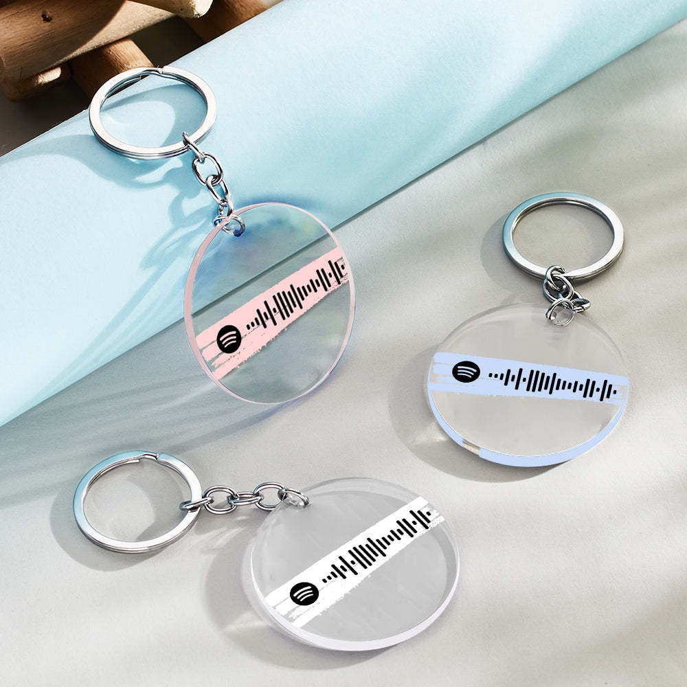 Personalized Scannable Spotify Code Acrylic Keychain Color Music Song Key Chain Valentine's Day Gifts - yournamenecklaceau