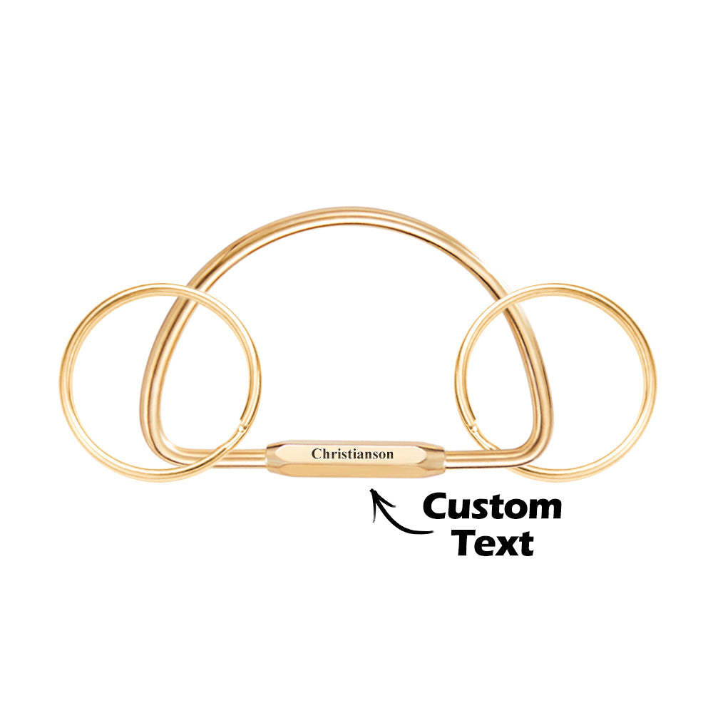 Custom Engraved Keychain Multi-layer Key Ring Brass Creative Gifts - yournamenecklaceau