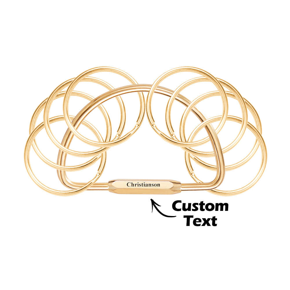 Custom Engraved Keychain Multi-layer Key Ring Brass Creative Gifts - yournamenecklaceau