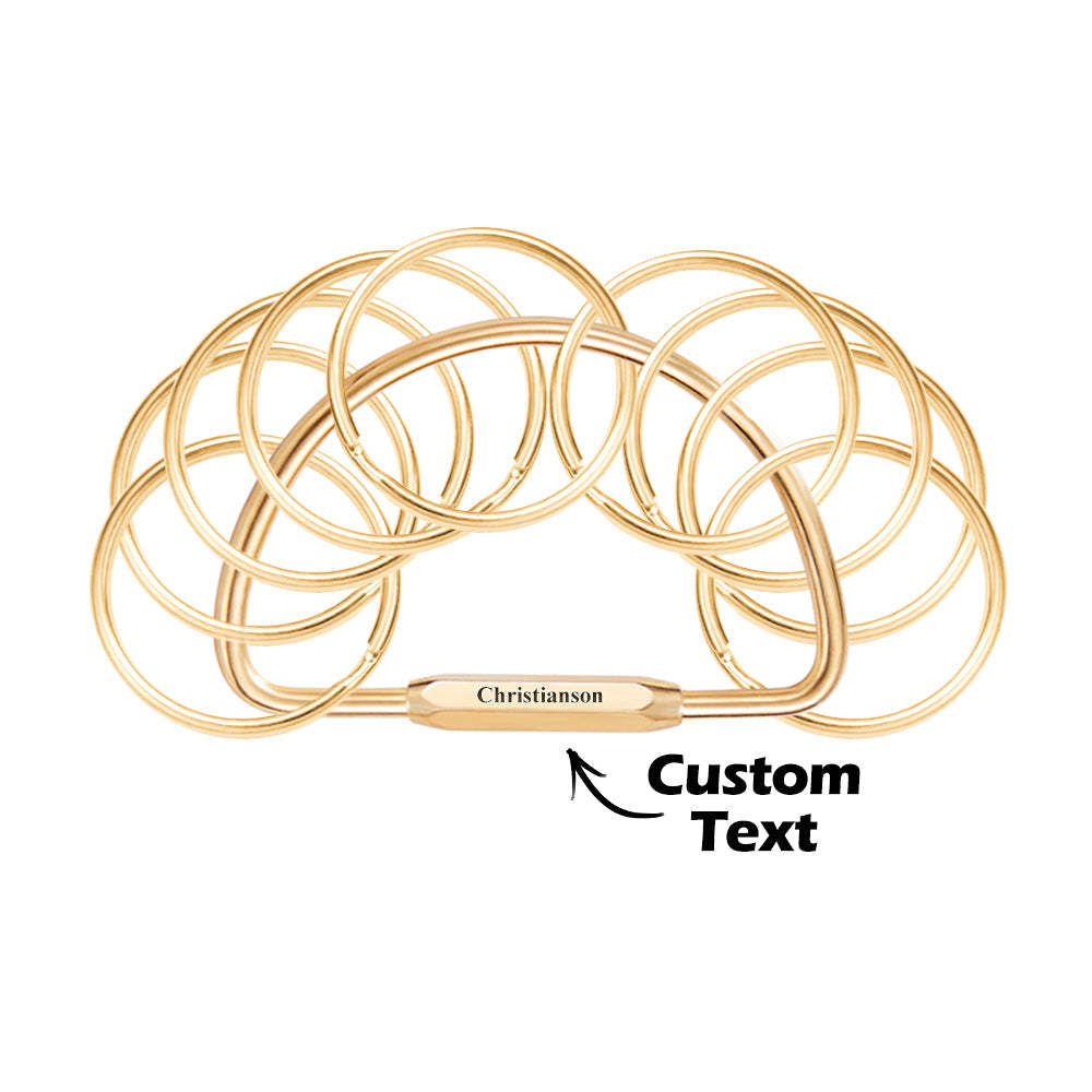 Custom Engraved Keychain Multi-layer Key Ring Brass Creative Gifts - yournamenecklaceau