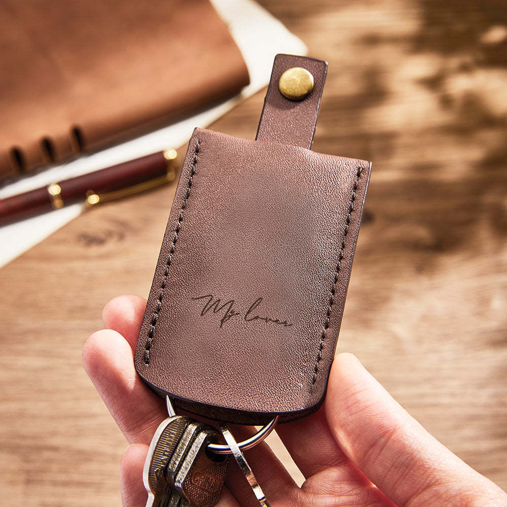 Custom Engraved Keychain Personalized Leather Pulling Key Holder Creative Gift - yournamenecklaceau