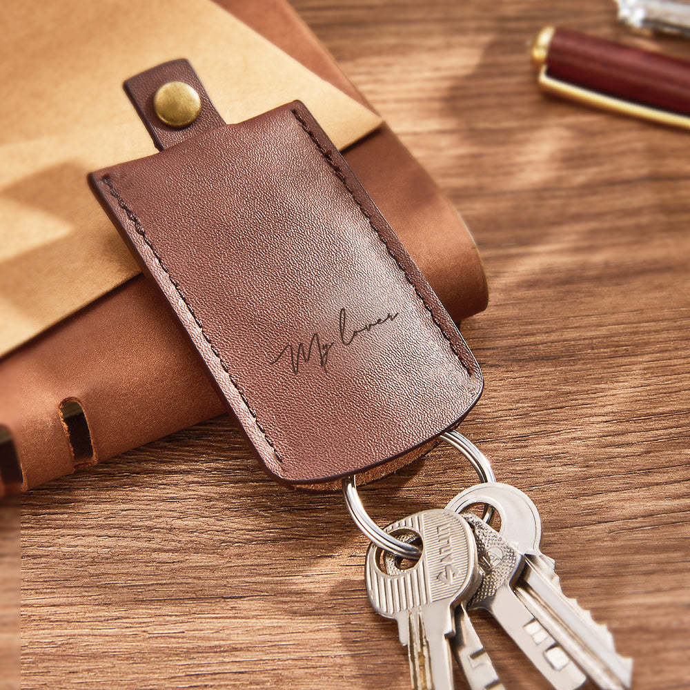 Custom Engraved Keychain Personalized Leather Pulling Key Holder Creative Gift - yournamenecklaceau