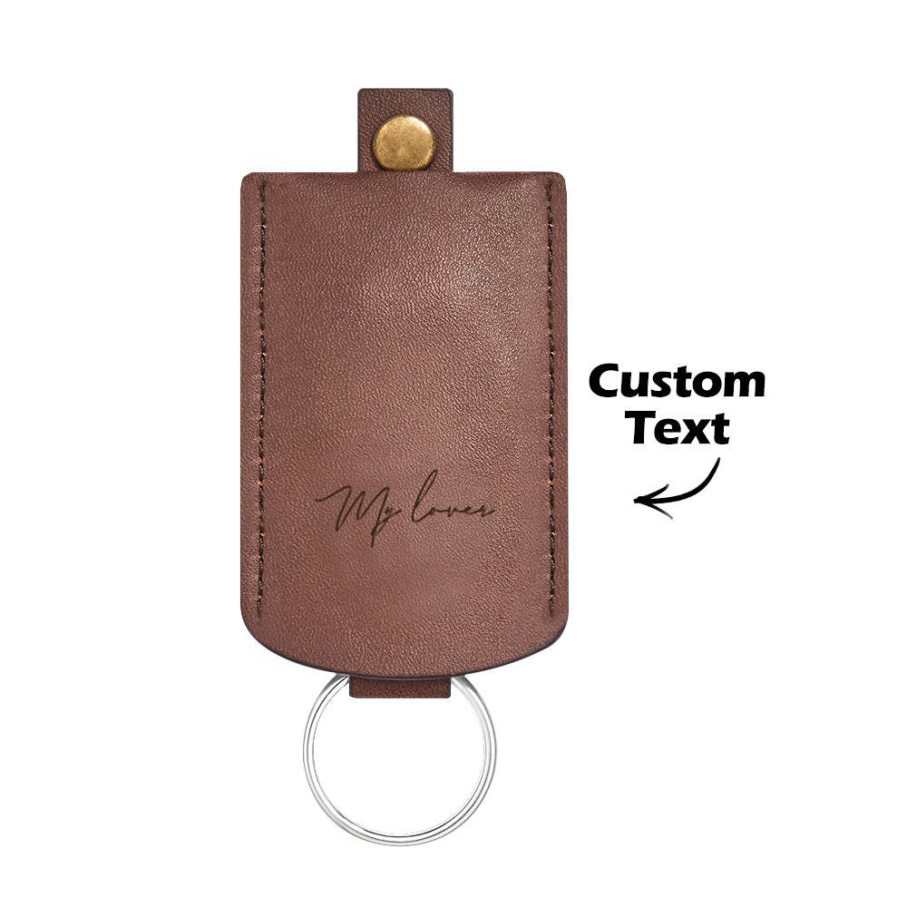 Custom Engraved Keychain Personalized Leather Pulling Key Holder Creative Gift - yournamenecklaceau
