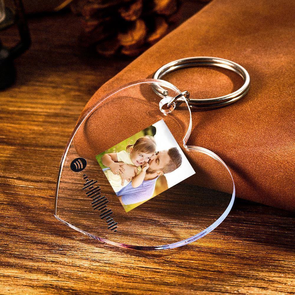 Scannable Spotify Code Keychain Spotify Favorite Song Photo Engraved Keychain Father's Gifts us