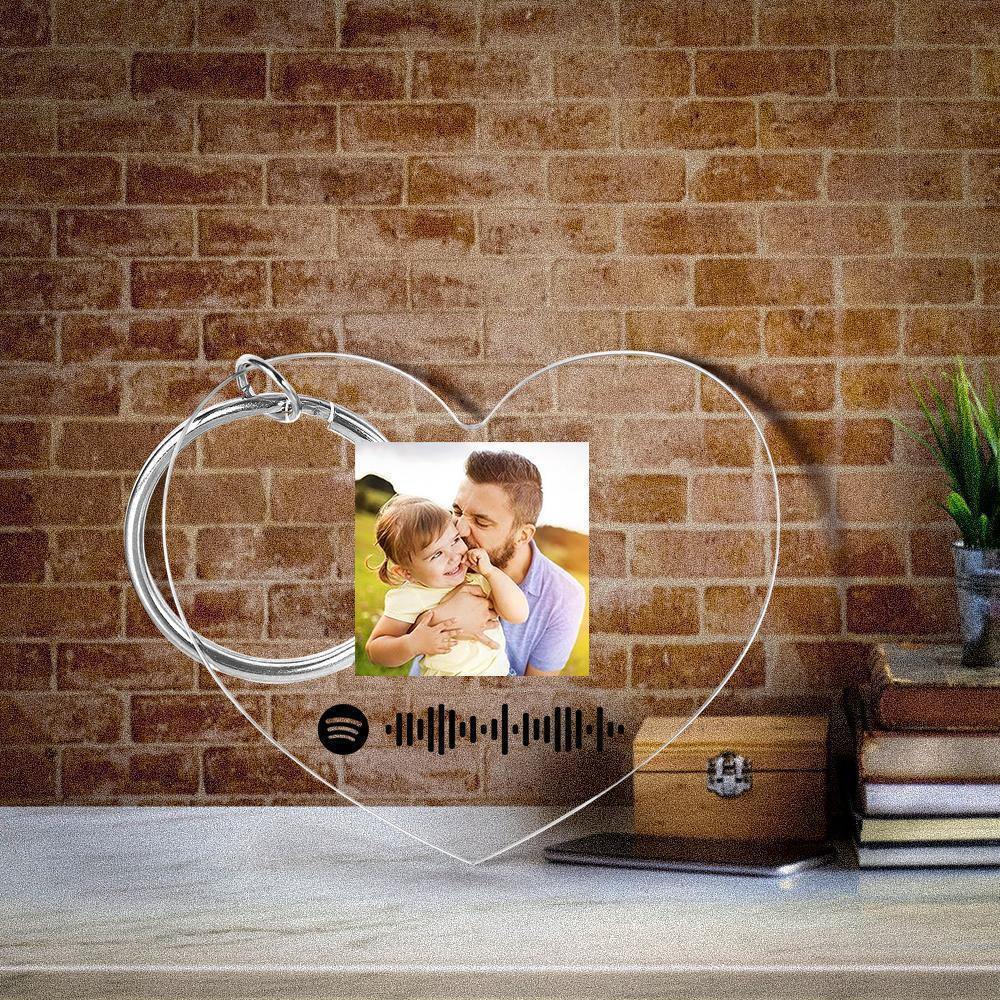 Scannable Spotify Code Keychain Spotify Favorite Song Photo Engraved Keychain Father's Gifts us