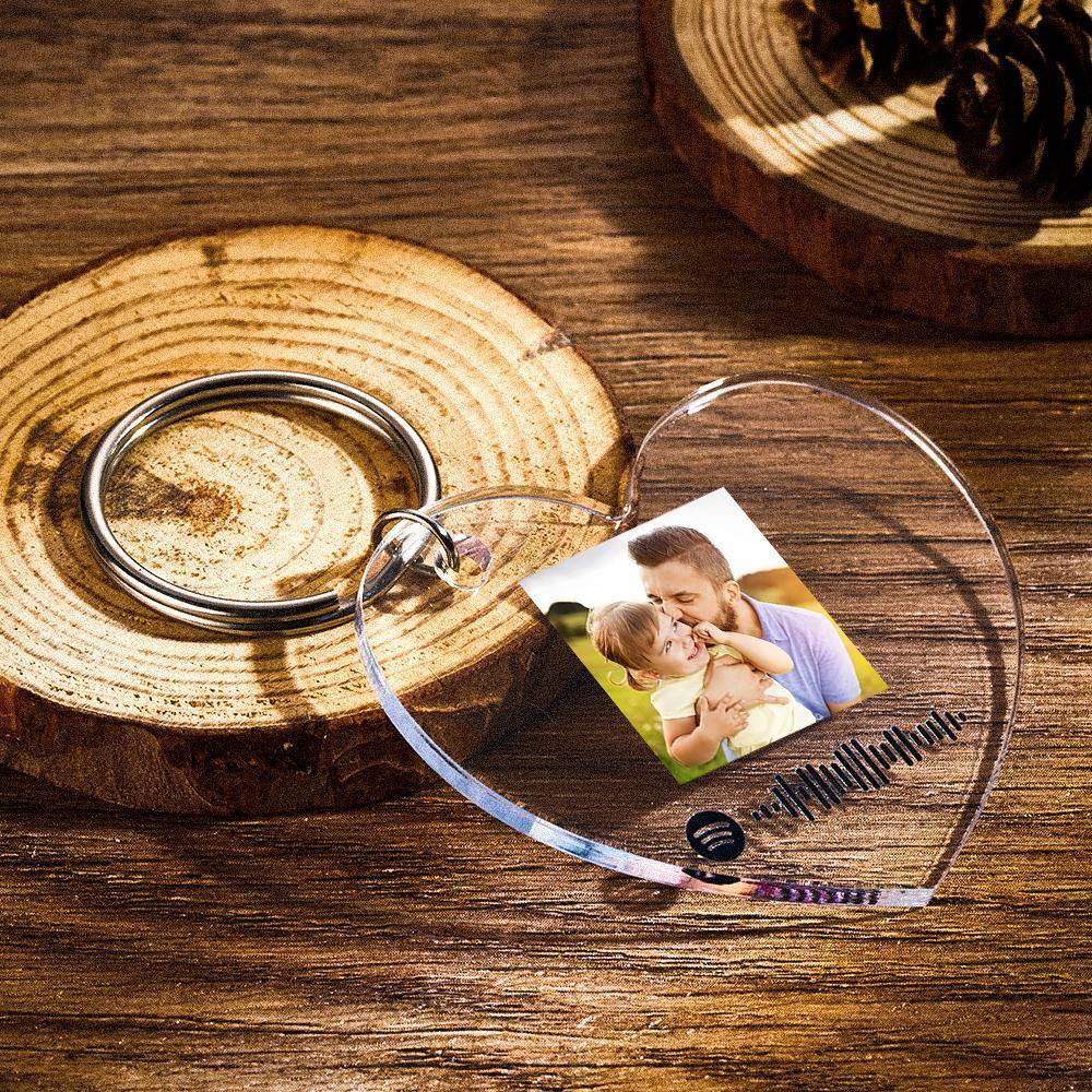 Scannable Spotify Code Keychain Spotify Favorite Song Photo Engraved Keychain Father's Gifts us