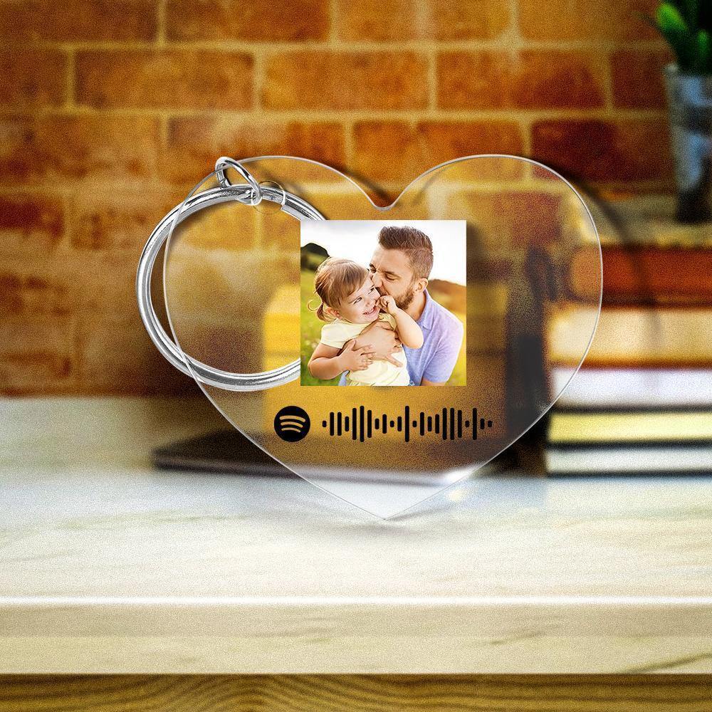 Scannable Spotify Code Keychain Spotify Favorite Song Photo Engraved Keychain Father's Gifts us