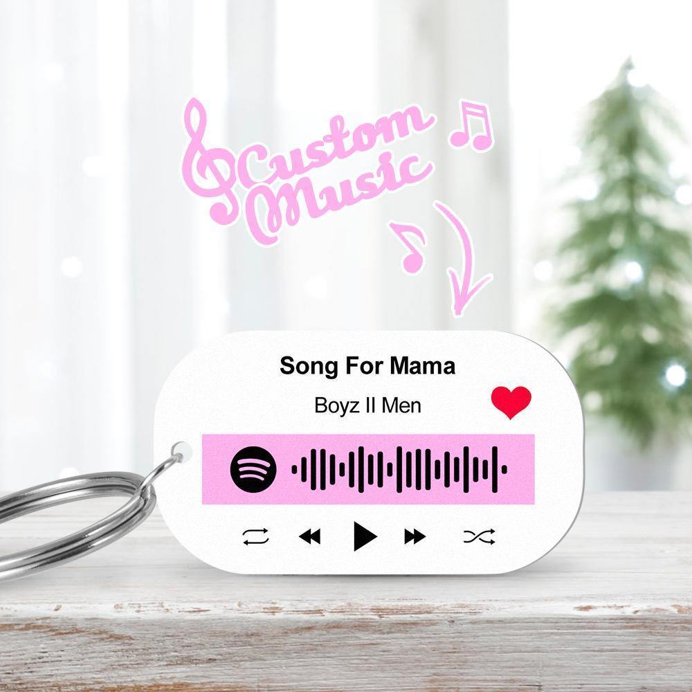 Scannable Spotify Code Keychain Spotify Favorite Song Engraved Keychain Gifts for Her Pink us