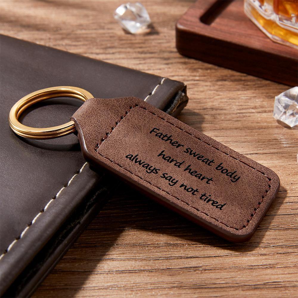 Engraved Key Chain with Brown for Father - yournamenecklace