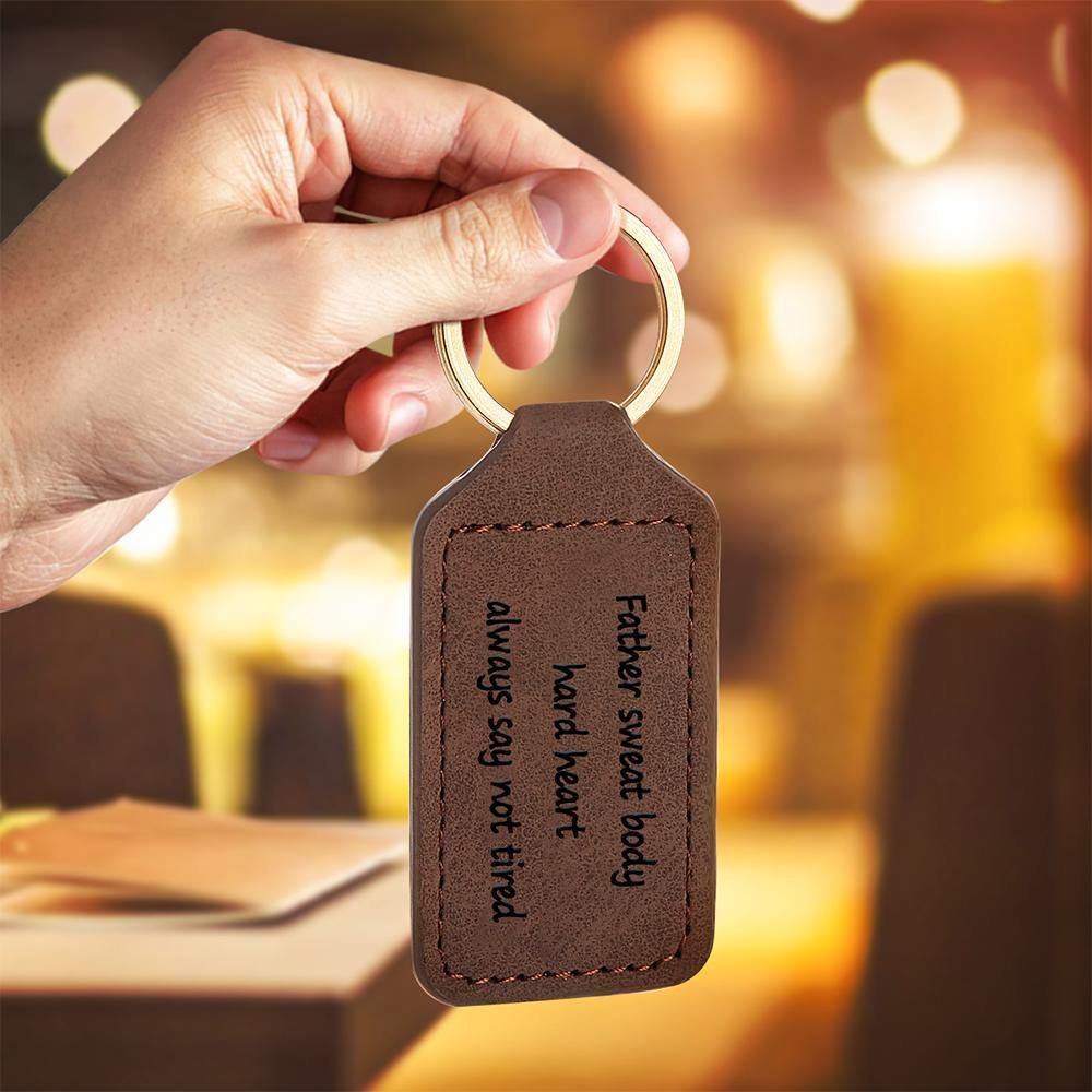Engraved Key Chain with Brown for Father - yournamenecklace