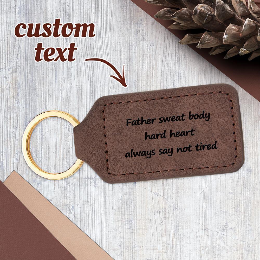Engraved Key Chain with Brown for Father - yournamenecklace