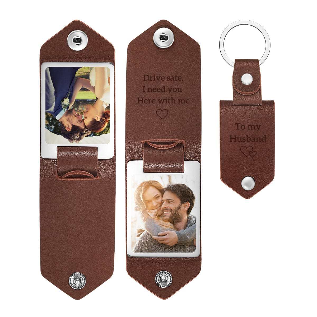 Couple Gifts Custom Leather Keychain Personalized Engrave Keychain Anniversary Gift For Couple - yournamenecklaceau