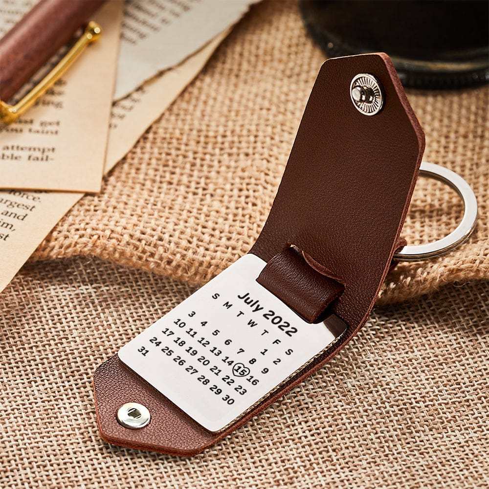 Couple Gifts Custom Leather Keychain Personalized Engrave Keychain Anniversary Gift For Couple - yournamenecklaceau