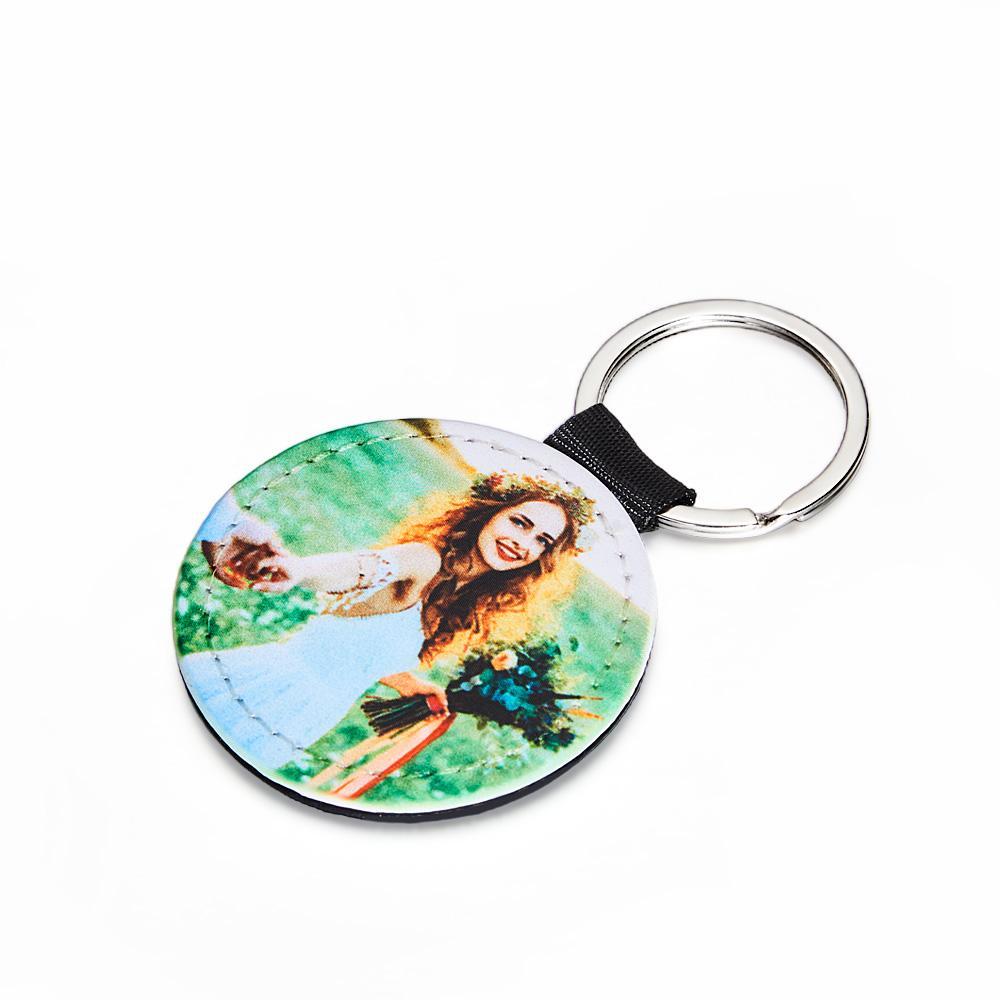 Personalized Photo Keychain Custom Key Holder Vegan Leather Memory Keychain Gift - yournamenecklaceau
