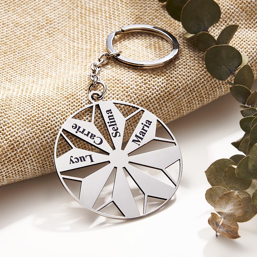 Personalized Family Name Keychains Engraved 1-8 Names Keychain Friendship Keychains Sorority Key Chain - yournamenecklaceau