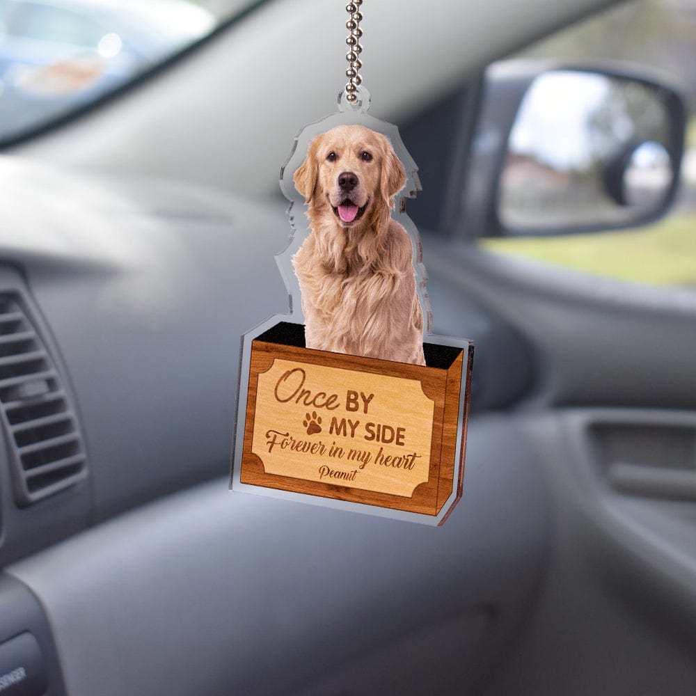 Personalized Dog Memorial Ornament Once By My Side Forever In My Heart Customize Your Pet's Photo - GiftLab