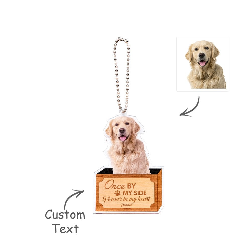 Personalized Dog Memorial Ornament Once By My Side Forever In My Heart Customize Your Pet's Photo - GiftLab