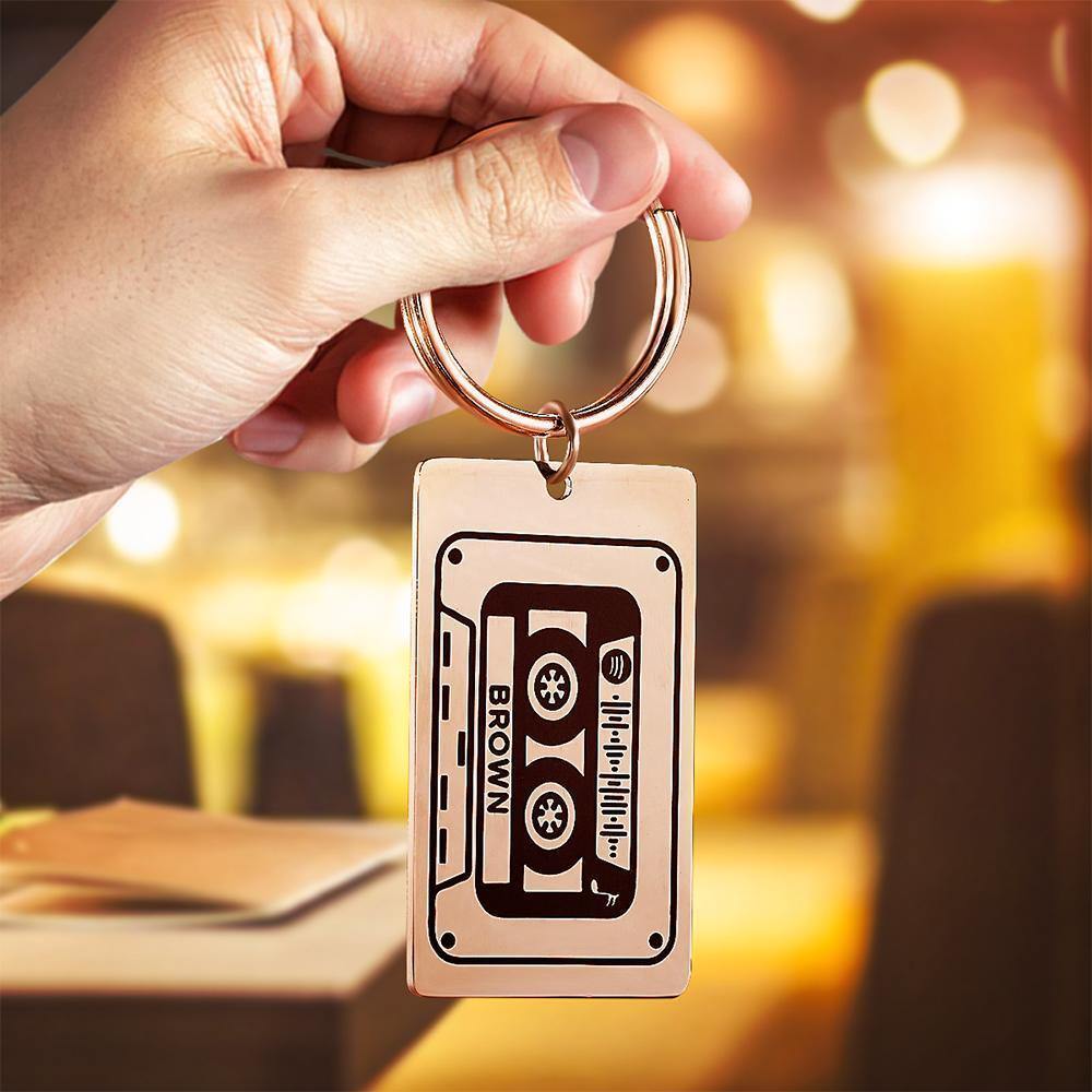 Spotify Custom Keychains Engraved Keychain Musicial Gift Rose Gold us