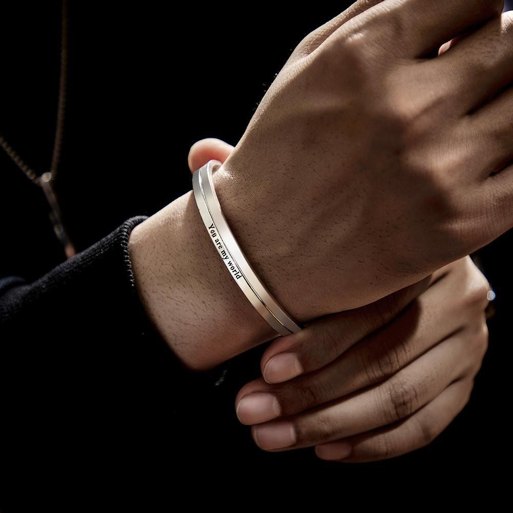 Personalized Engraved Bracelet Vintage Men's Bracelet Father's Day Gift - yournamenecklaceau