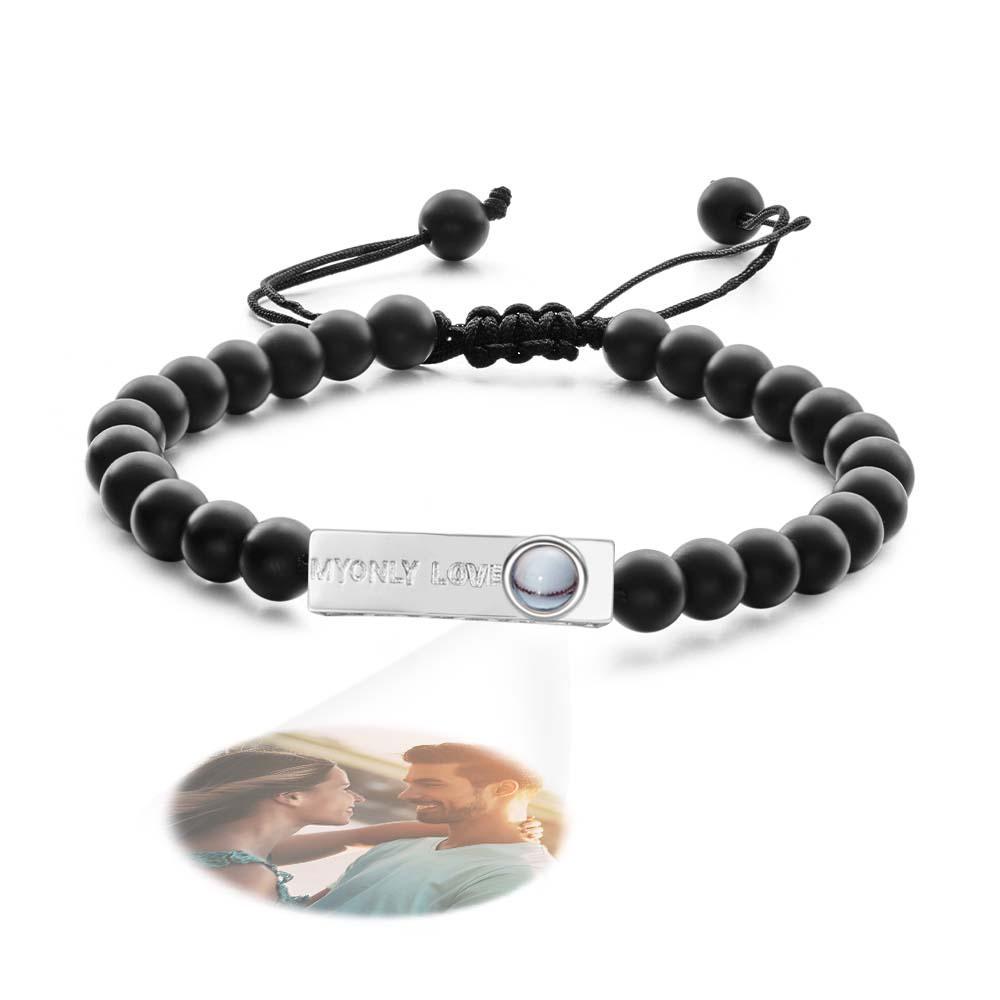 Personalized Photo Projection Beads Bracelet My Only Love Creative Gift For Her - yournamenecklaceau