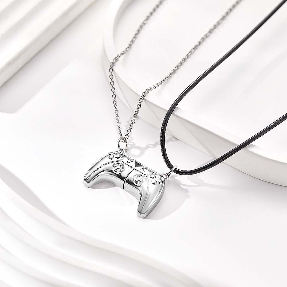 Custom Engraved Necklace Gamepad Creative for Game Couple - yournamenecklaceau