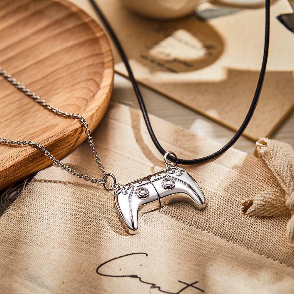 Custom Engraved Necklace Gamepad Creative for Game Couple - yournamenecklaceau