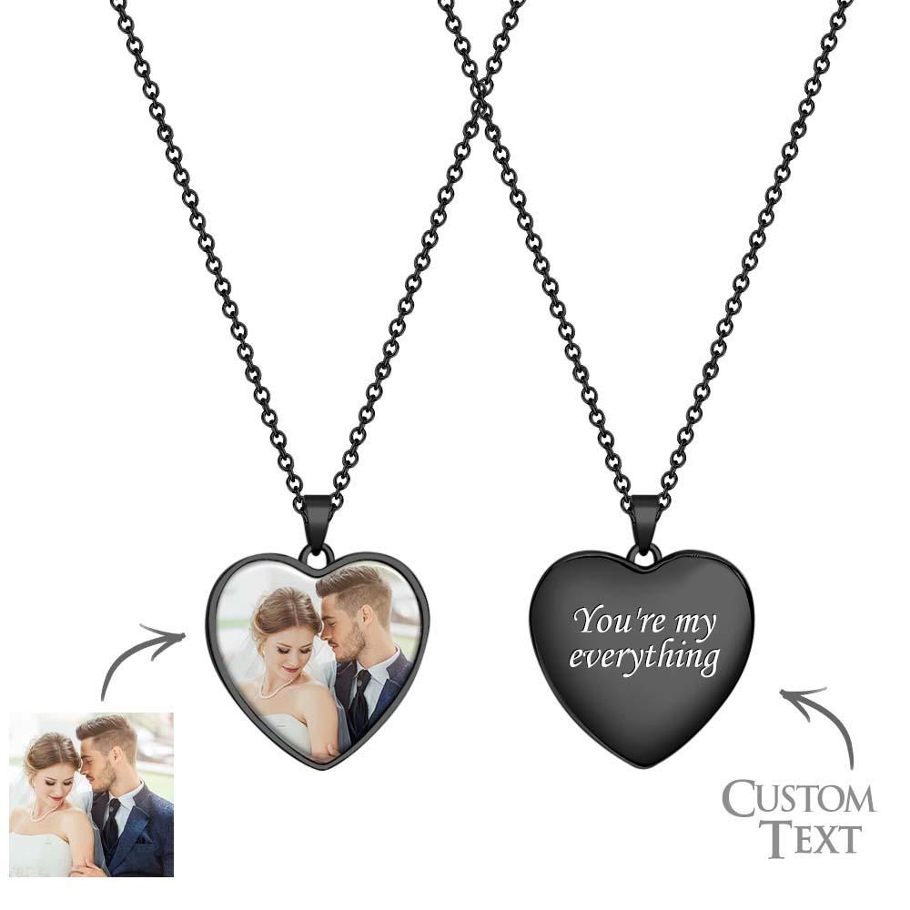 Custom Photo Engraved Necklace Heart Shape Commemorate Gifts for Men - yournamenecklaceau