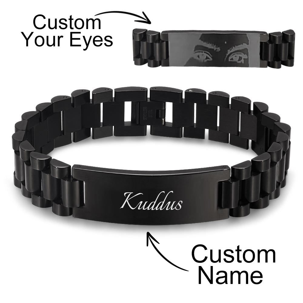 Custom Eyes Engravable Bracelet - NameNecklaceAU