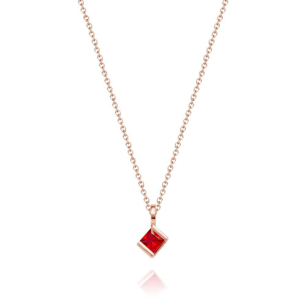 Personalized Birthstone Strip Necklace Colorful Square Diamond Pendant Gifts For Her - yournamenecklaceau