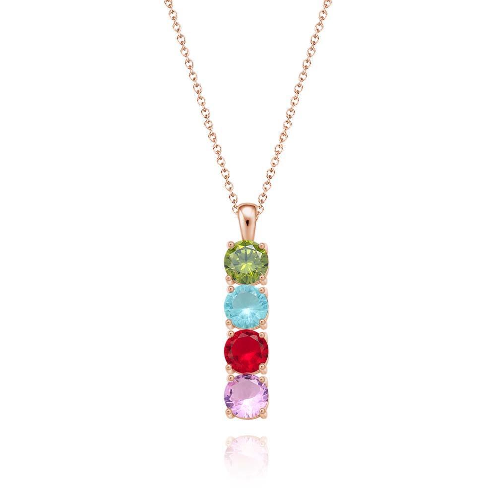 Custom Birthstone Strip Necklace Creative Colorful Zircon Necklace For Women - yournamenecklaceau