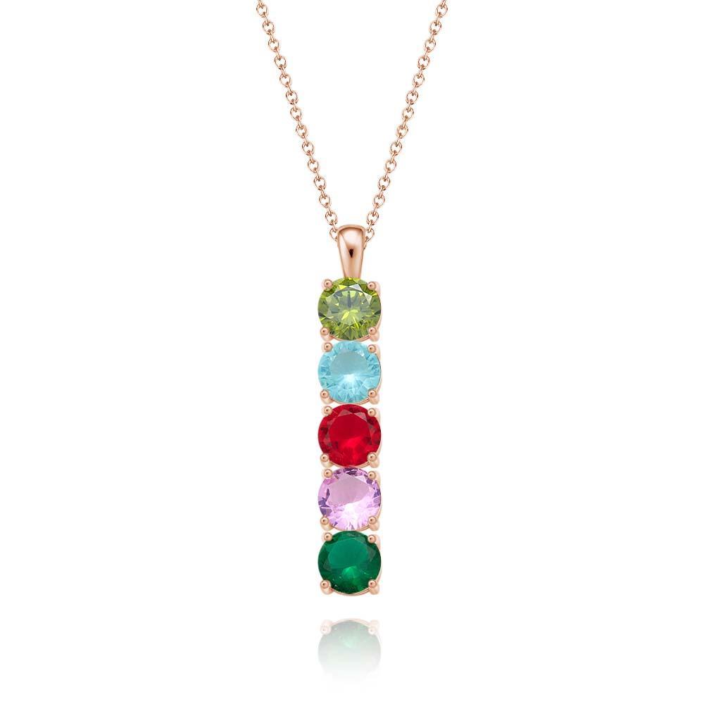 Custom Birthstone Strip Necklace Creative Colorful Zircon Necklace For Women - yournamenecklaceau