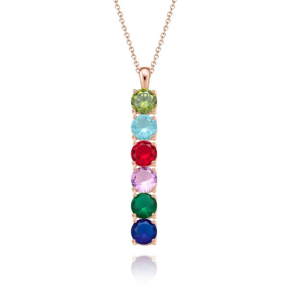 Custom Birthstone Strip Necklace Creative Colorful Zircon Necklace For Women - yournamenecklaceau