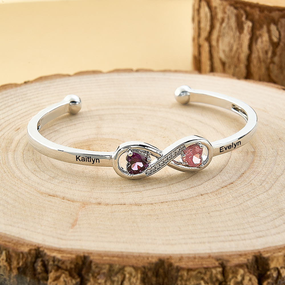 Personalized Infinity Birthstone Bracelet Custom Forever Link Bracelet The Infinite Connection Birthstone Bracelet Mother and Daughter Bracelet - NameNecklaceAU