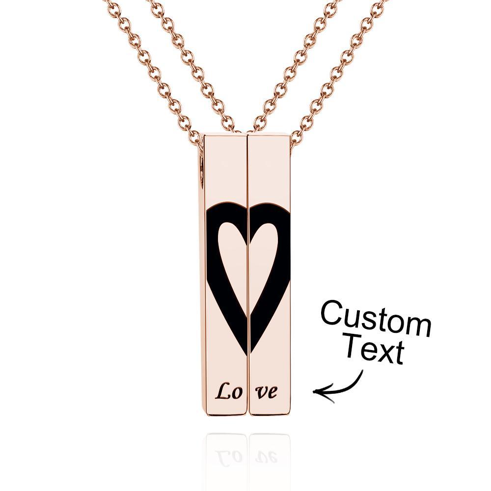 Custom Engraved Necklace Love Heart Pattern Jewelry For Couples - yournamenecklaceau
