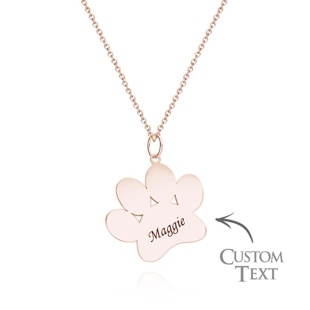 Lovely Engravable Pet Paw Necklace Dog Paw Pendant For Pet Lovers - yournamenecklaceau