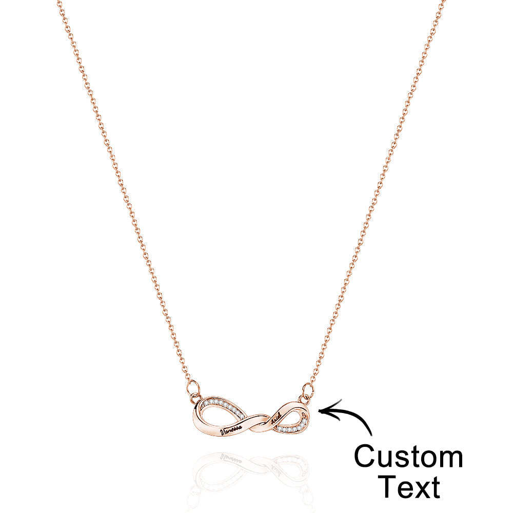 Radiant Engravable Necklace Twisted Infinity Memorial Pendant Gift For Her - yournamenecklaceau