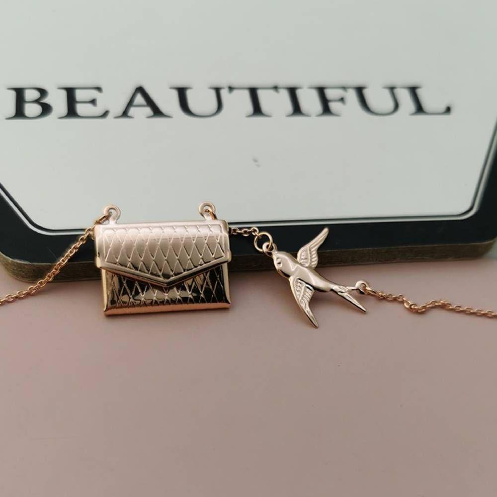 Personalized Photo Engraved Handbag Necklace Rose Gold - yournamenecklace
