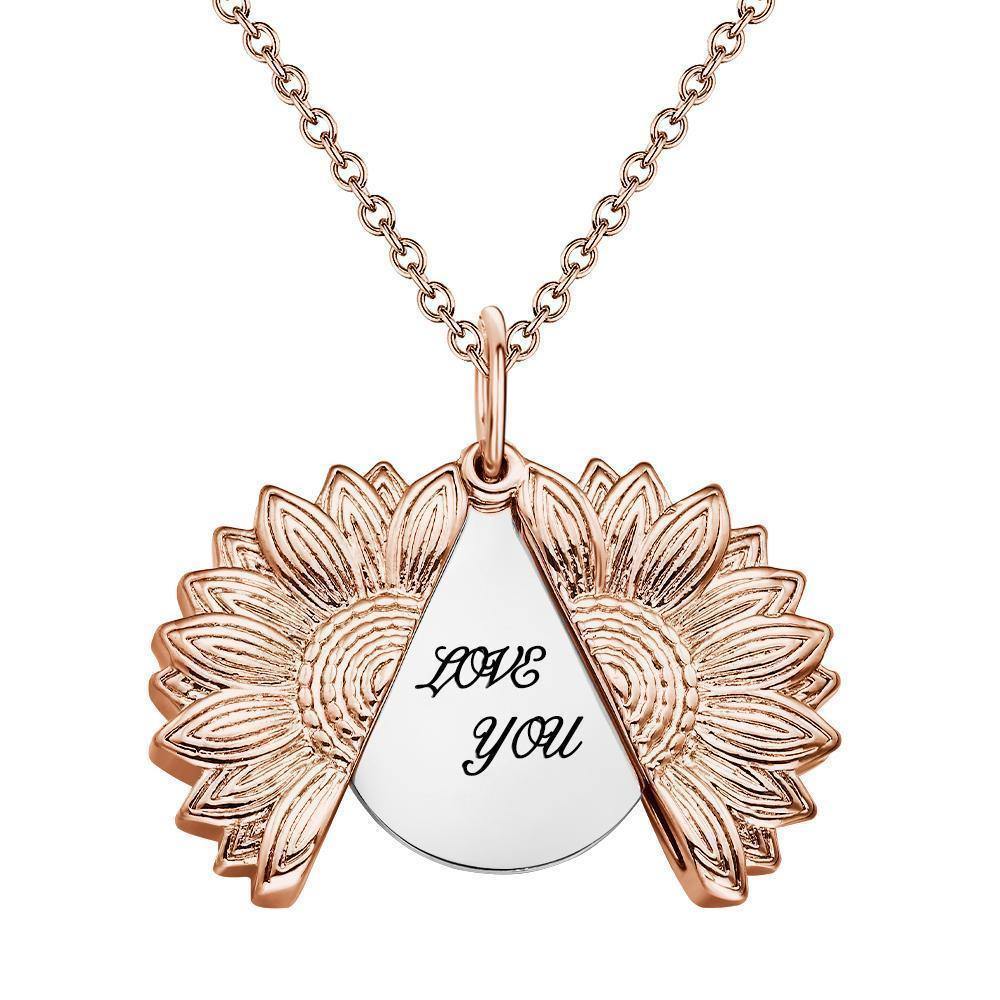 Custom Engraved Sunflower Necklace Gifts for Someone - yournamenecklace