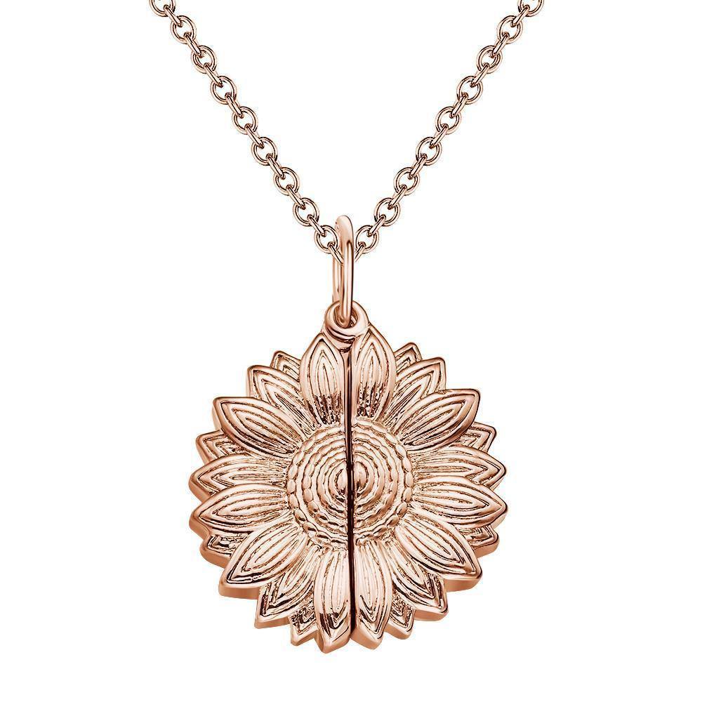 Custom Engraved Sunflower Necklace Gifts for Someone - yournamenecklace