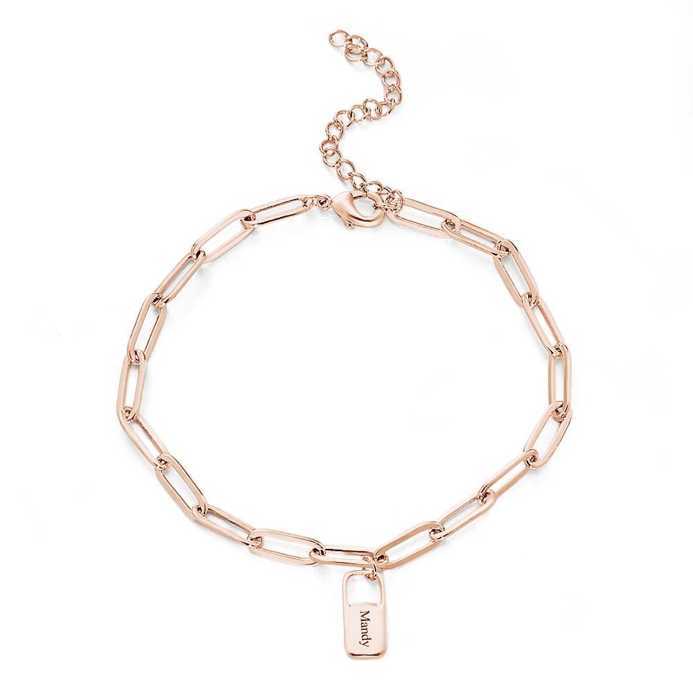 Rory Chain Link Bracelet with 1-6 Charms Custom Family Names Bracelet - yournamenecklaceau