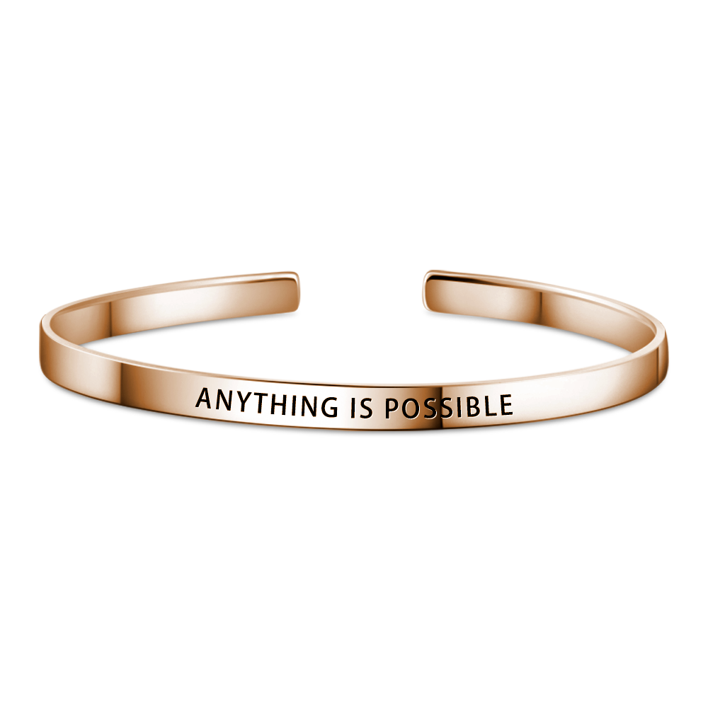 ANYTHING?IS?POSSIBLE Bangle Rose Gold Plated - yournamenecklace