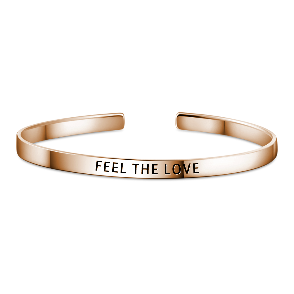 FEEL?THE?LOVE Bangle Rose Gold Plated - yournamenecklace