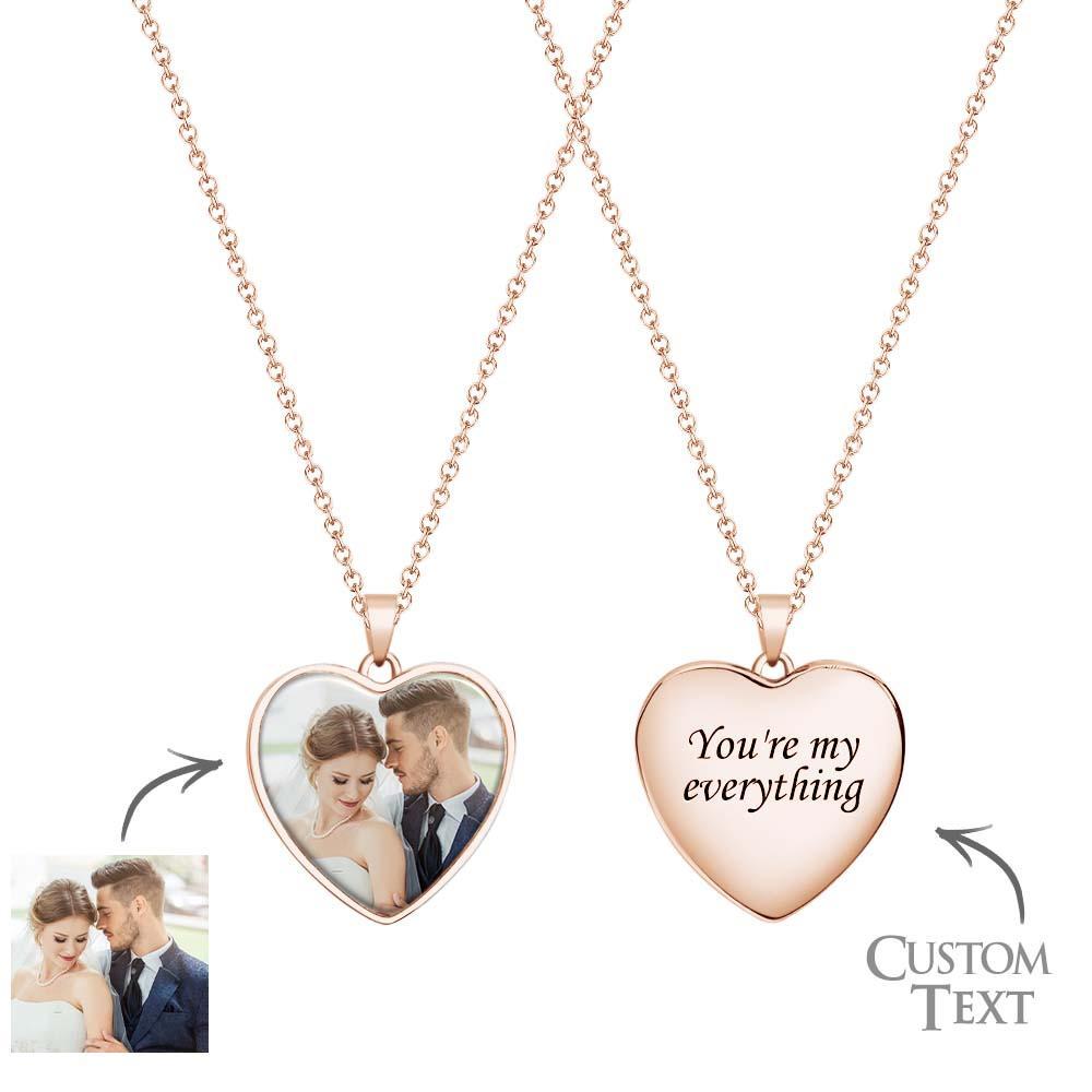 Custom Photo Engraved Necklace Heart Shape Commemorate Gifts for Men - yournamenecklaceau