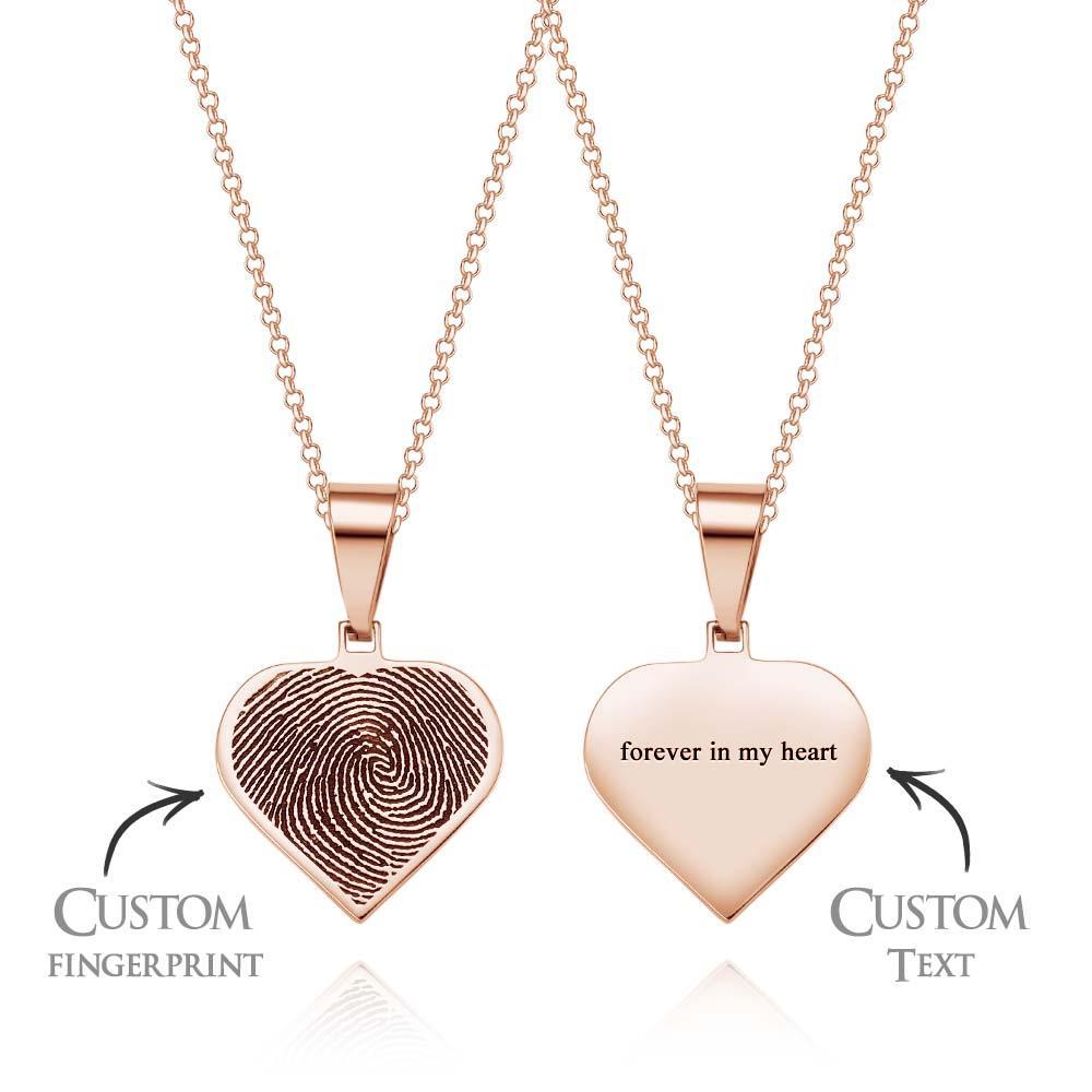Custom Fingerprint Necklace Personalized Text Fingerprint Jewelry Memorial Gifts - yournamenecklaceau