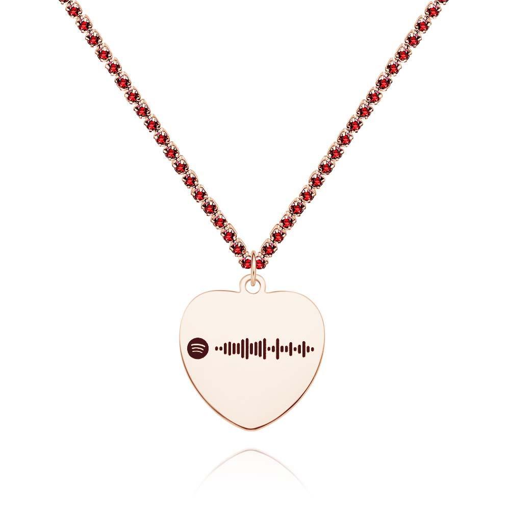Custom Spotify Code Necklace Tennis Chain Engraved Necklace Gifts For Couple's - yournamenecklaceau