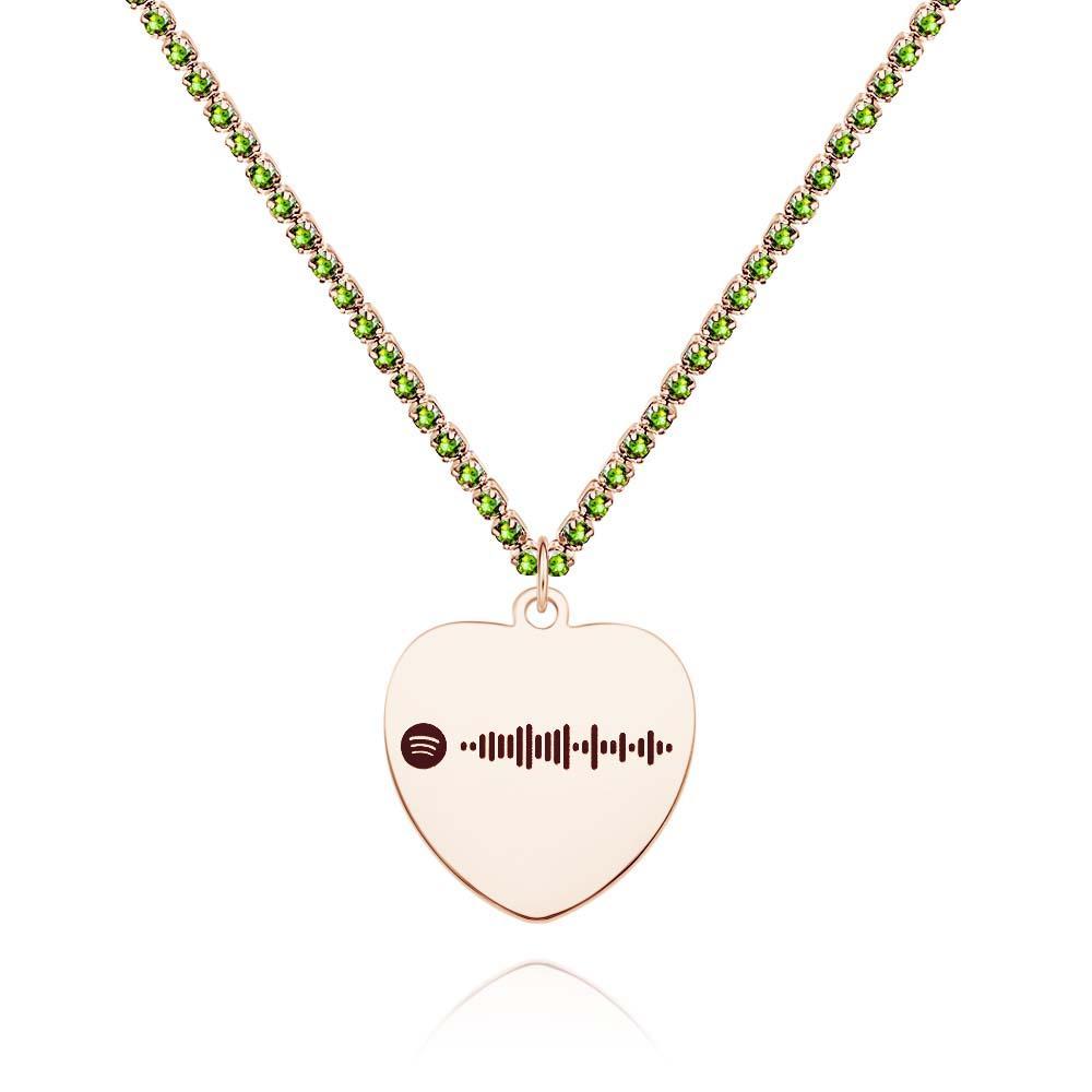 Custom Spotify Code Necklace Tennis Chain Engraved Necklace Gifts For Couple's - yournamenecklaceau