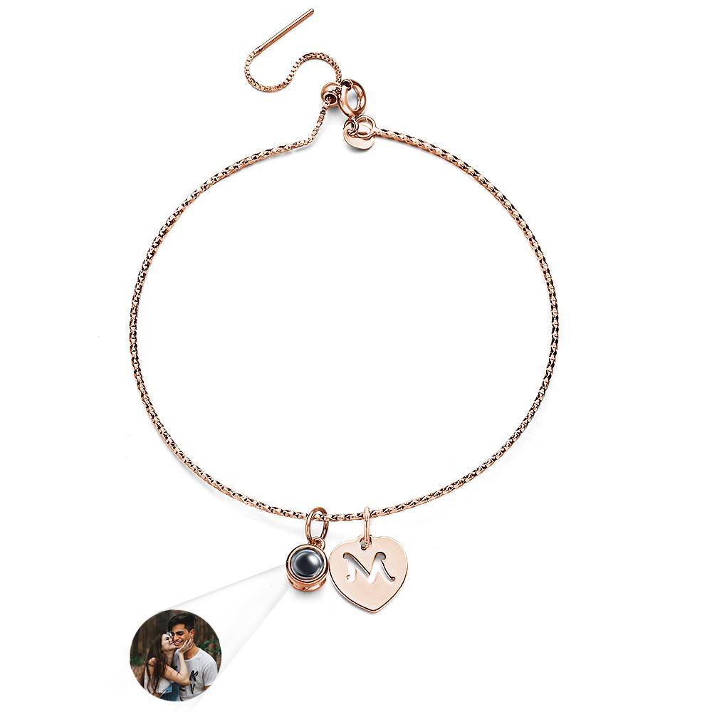 Custom Projection Letter Bracelet Simple Gift for Her - yournamenecklaceau