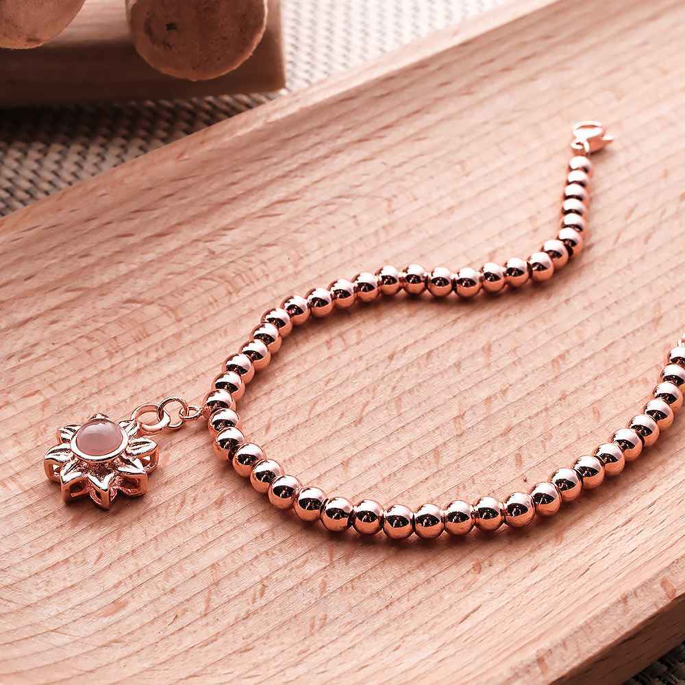 Personalized Photo Projection Sunflower Bracelet Exquisite Memorial  Bracelet Jewelry For Her - yournamenecklaceau