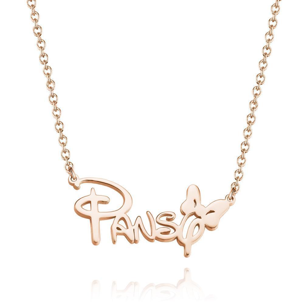 Personalized Butterfly Name Necklace 14K Gold For Her - Golden - yournamenecklaceau