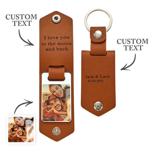 Couple Gifts Custom Leather Keychain Personalized Engrave Keychain Anniversary Gift For Couple - yournamenecklaceau